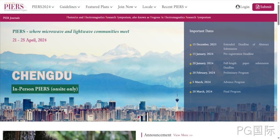 胶州PG国际受邀参加“PIERS 2024”光学与电磁学国际学术会议！